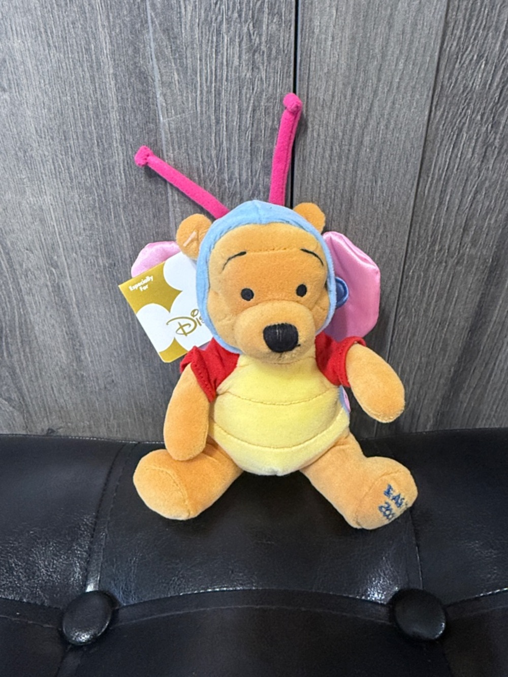 Disney Winnie The Pooh As A Spring Butterfly Beanie Plush Toy With Original Tag
